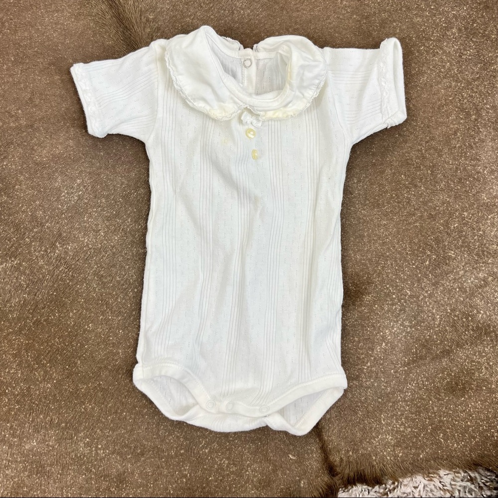 Petit Bateau Lace Ribbed Onesie